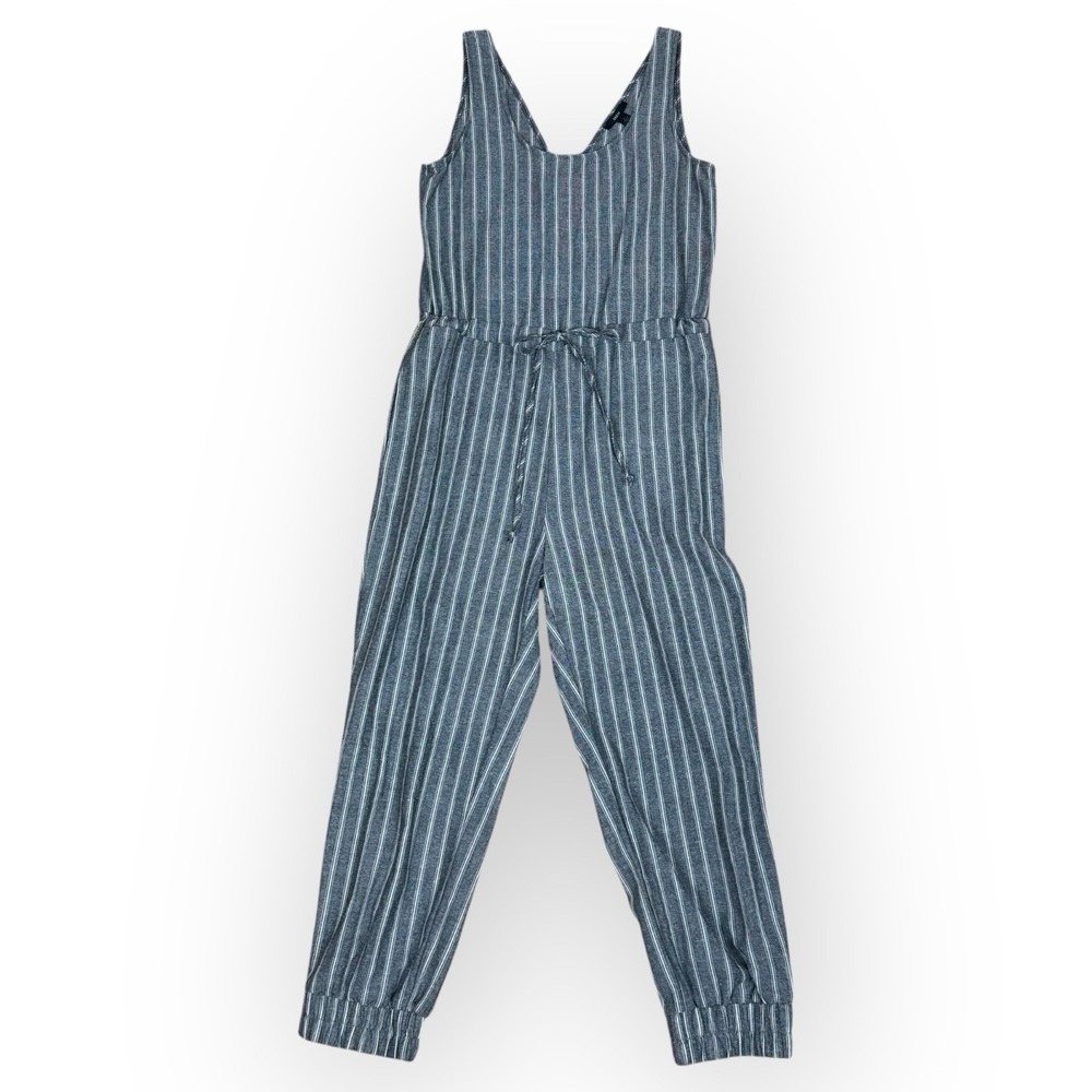 Drew‎ Anthropologie Stripe Multi Jumpsuit Women Sz XS Elastic Waist Linen Feel